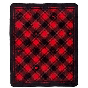 PINK Victoria's Secret Red and Black Plaid Throw Blanket